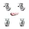 Service Caster 5 Inch Semi Steel Caster Set with Roller Bearing 2 Brakes 2 Rigid SCC-TTL30S520-SSR-2-R-2 - alternate 7